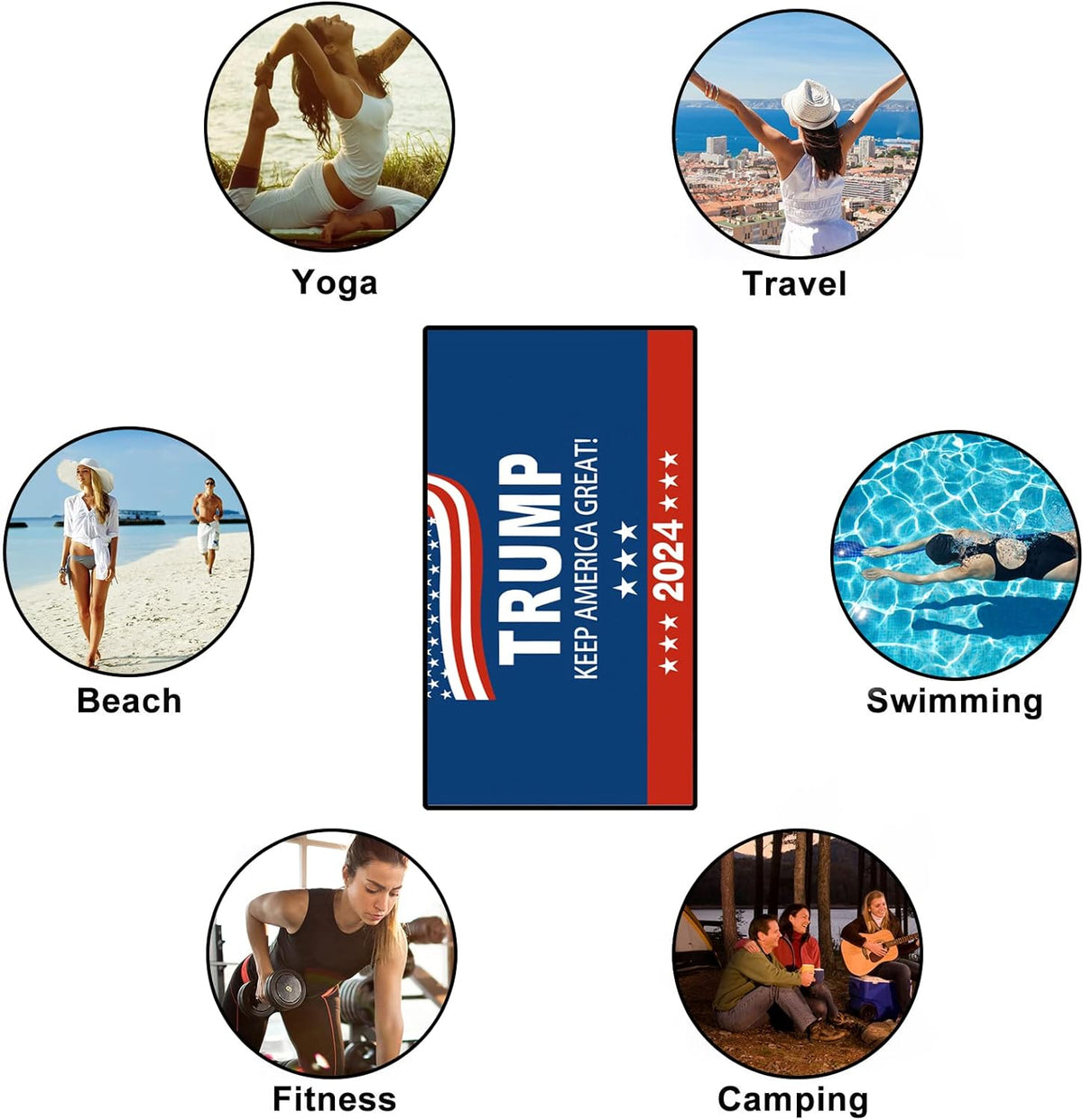 Keep America Great Trump 2024 Beach Towels, Gift For Trump Fans, Election 2024