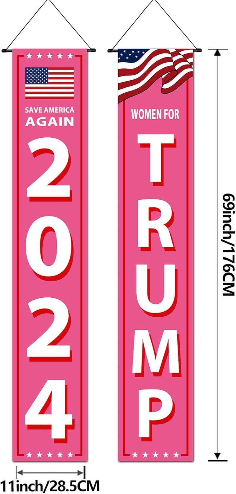 Women for Trump 2024 Porch Signs, Banners Outdoor, Gift For Trump Fans, Election 2024