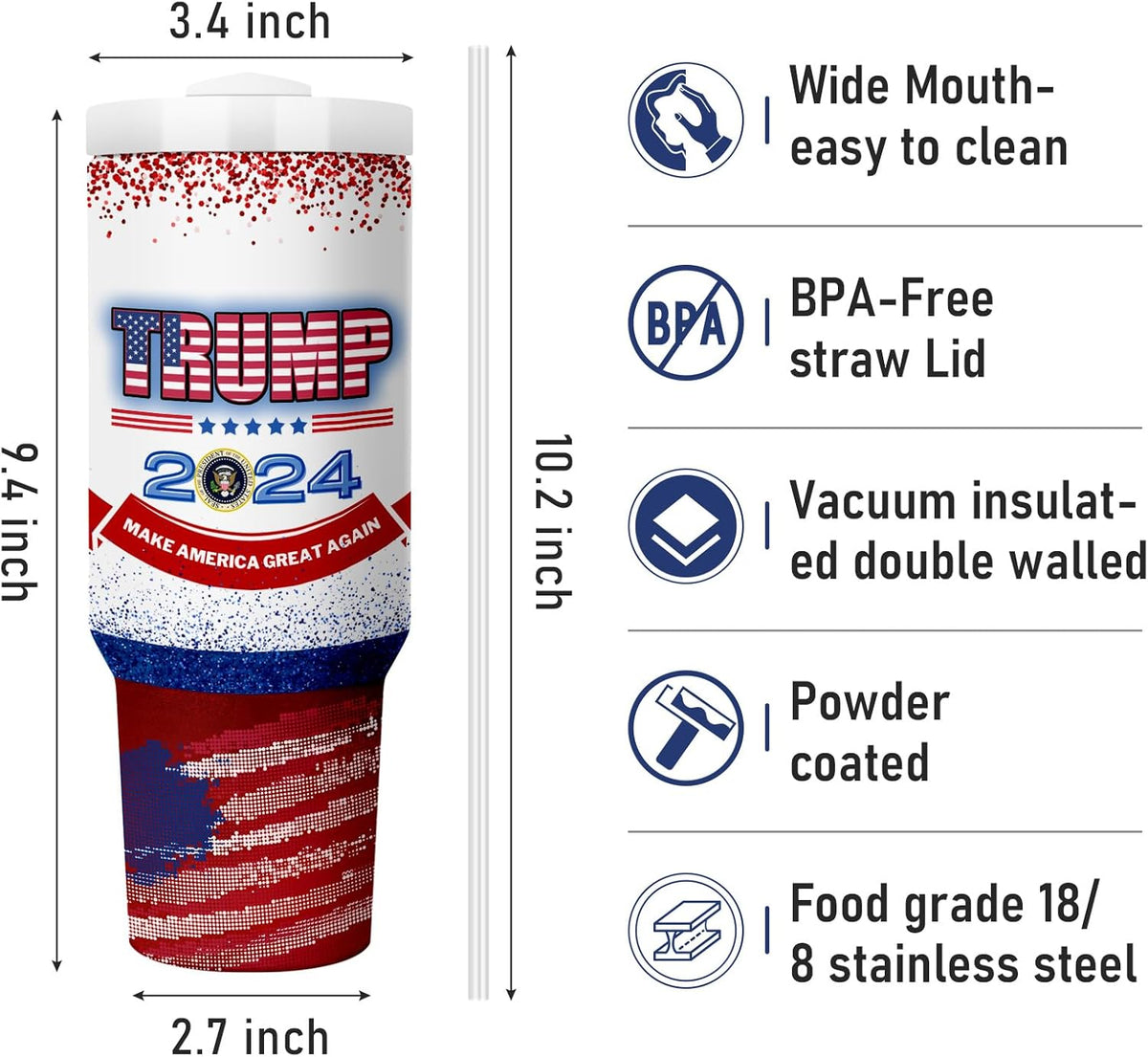 Make America Great Again Tumbler, Gift For Trump Supporter, Election 2024