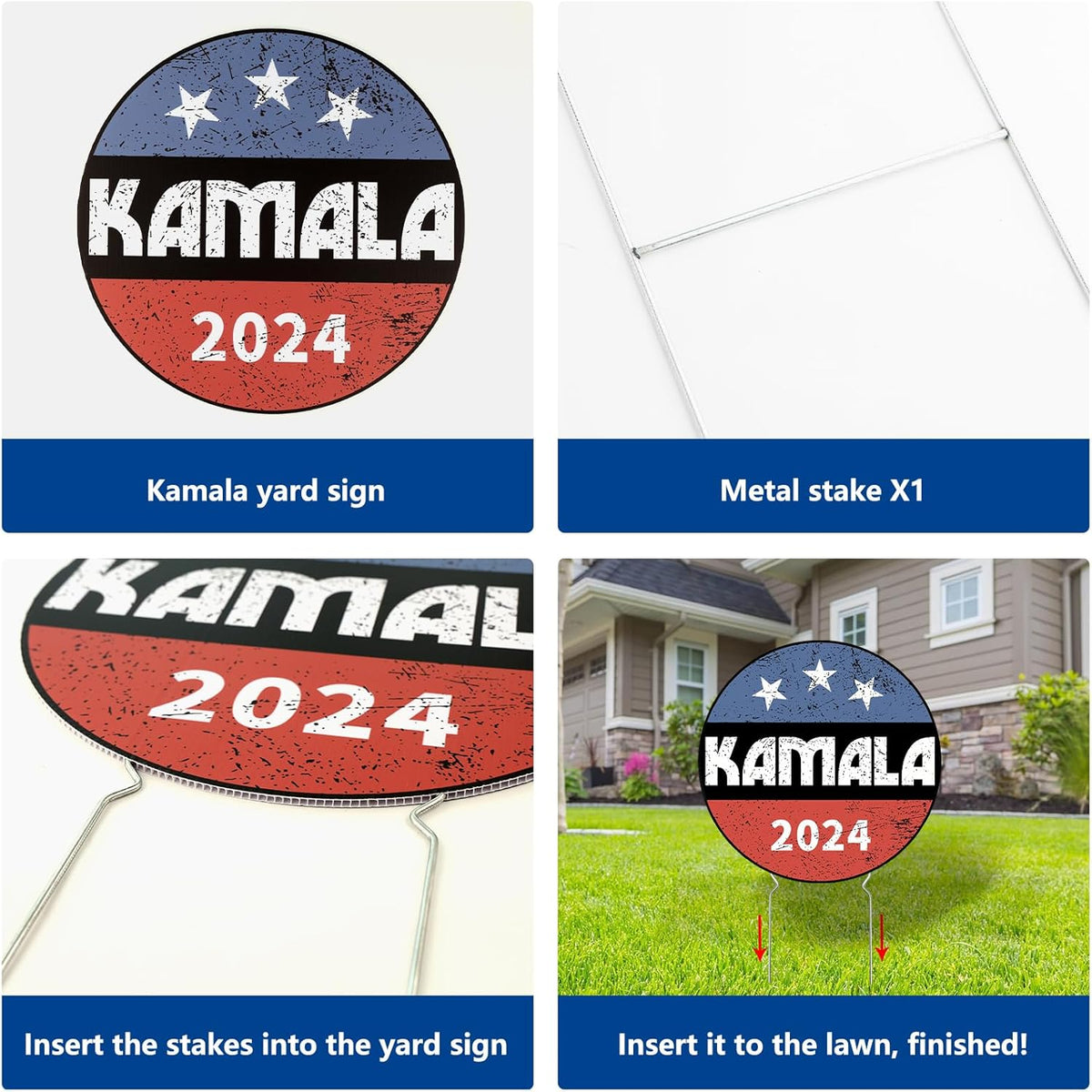 Kamala Harris 2024 Circle Yard Sign, Gift For Kamala Supporters, Election 2024