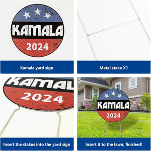 Kamala Harris 2024 Circle Yard Sign, Gift For Kamala Supporters, Election 2024