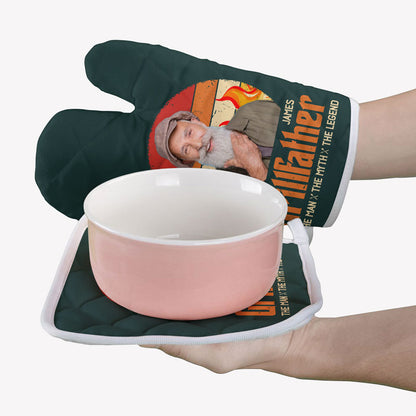 The GrillFather The Man The Myth The Legend, Personalized Oven Mitt, Father's Day Gifts, Custom Photo
