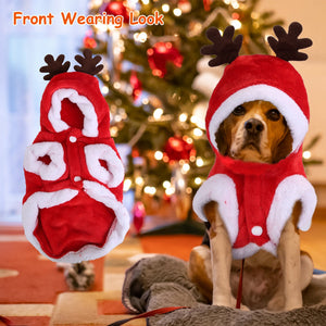 Pet Christmas Clothes Santa Claus' Reindeer Costume Winter Outfit For Small & Medium Dogs/Cats