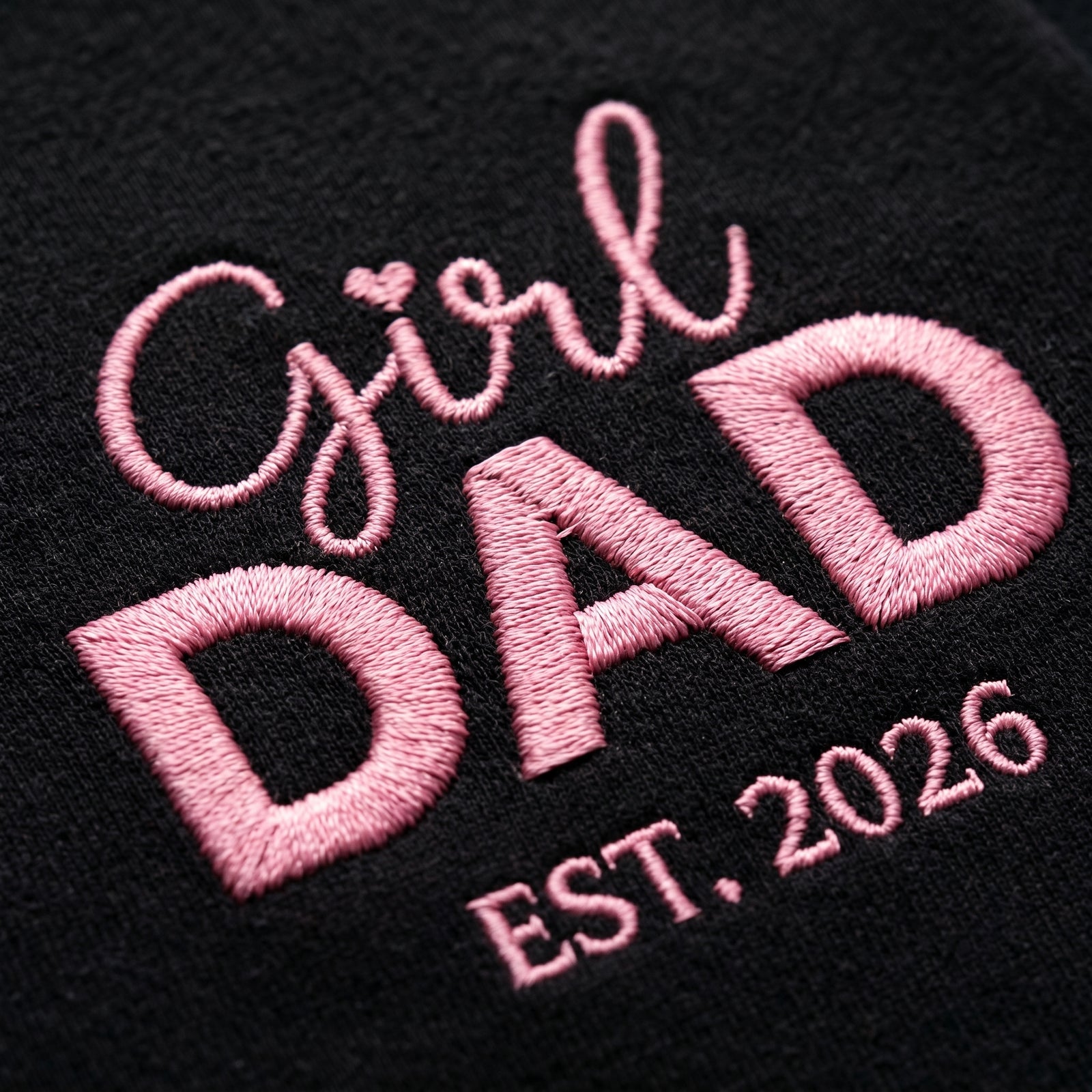 Girl Dad EST, Faux Embroidery Personalized Shirt, Chest & Sleeve Custom Design