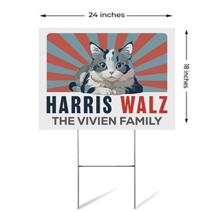 Harris Walz Cat, Personalized Yard Sign, Kamala Harris Sign, Vote Kamala, Election 2024