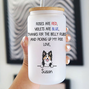 Mother's Day Gift Box For Dog Lovers, Personalized Glass Cup Set, Roses Are Red Violets Are Blue