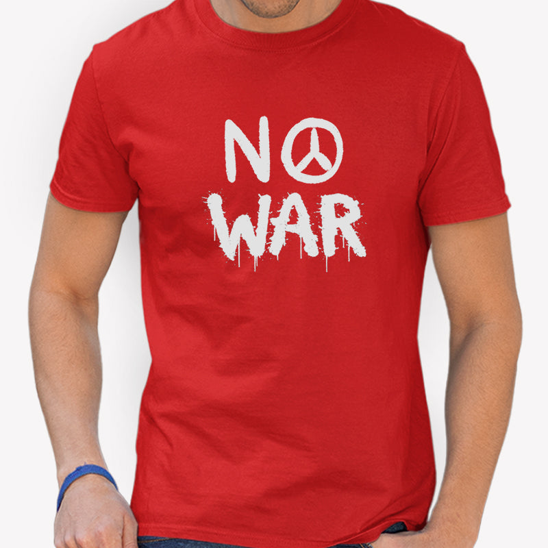 No War Peace Sign Shirt – Anti War Protest Graphic Tee Red Shirt