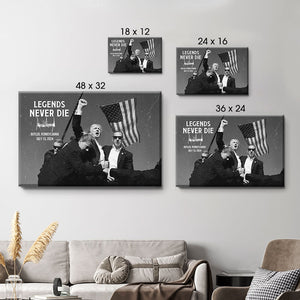 Legend Never Die Trump Assassination, Trump Shot, Personalized Canvas, Election 2024