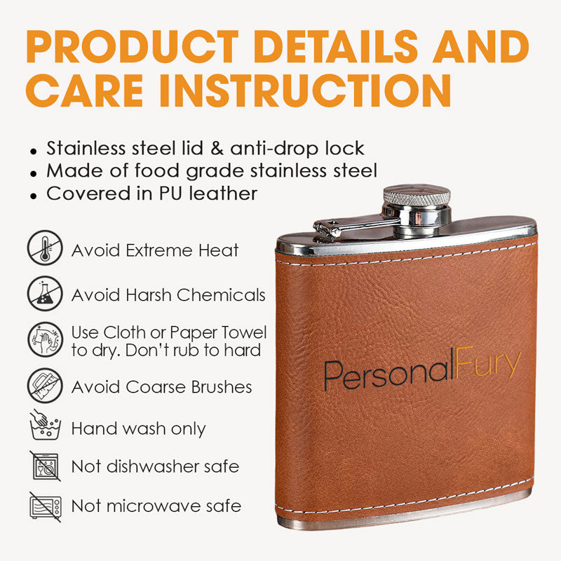 The DogFather, Personalized Leather Flask, Gift For Dog Dad