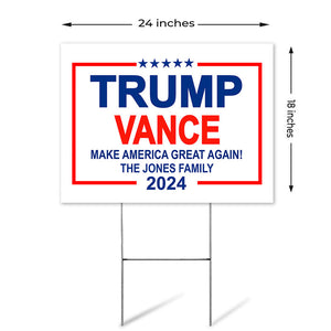 Trump Vance Make America Great Again 2024, Personalized Yard Sign, Trump Yard Sign, Election 2024