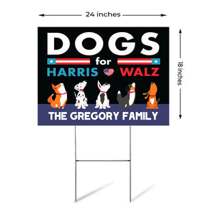 Dogs For Harris Walz, Personalized Yard Sign, Kamala Harris Sign, Vote Kamala, Election 2024