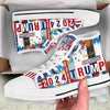 MAGA US Flag Trump 2024 High Top Shoes, Personalized Trump Sneakers, Trump Shoes, Election 2024