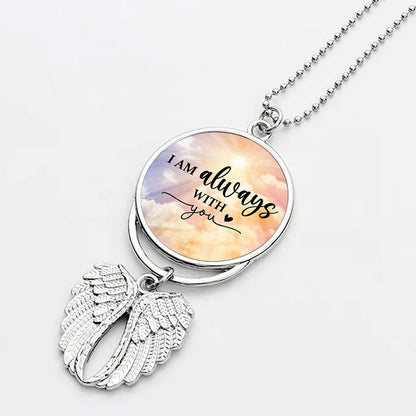 I Am Always With You, Personalized Angel Wings Keychain, Car Hanger, Custom Photo