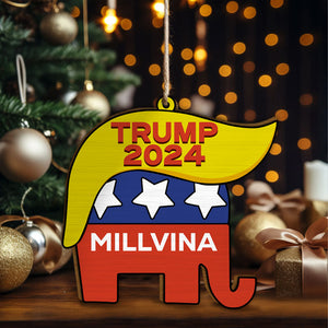 Elephant Trump 2024, Personalized Shape Ornament, Trump Ornament, Election 2024