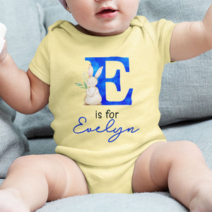 Rabbit Initial Baby, Personalized Baby Clothes, Custom Baby Onesies, Baby Shower Gifts