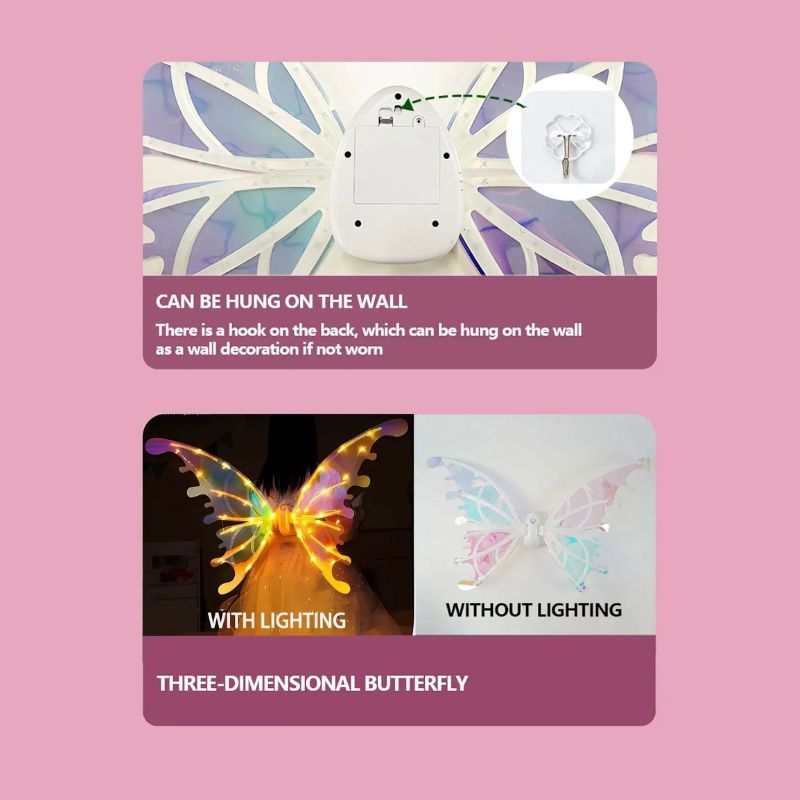 Electric Butterfly Wings Luminous Toy Butterfly Back Flower Fairy pet accessories, Halloween Costume for Dogs