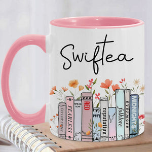 Swiftea Floral Album As Book, Personalized Accent Mug, Custom Photo