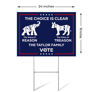 The Voice Of Reason Trump, Personalized Yard Sign, Trump Yard Sign, Election 2024