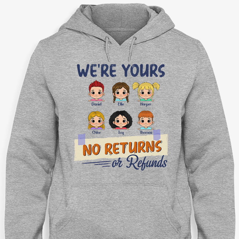 No Returns Or Refunds Peeking Kids, Personalized Shirt, Funny Gift For Dad, Mom, Grandma, Grandpa, Custom Photo