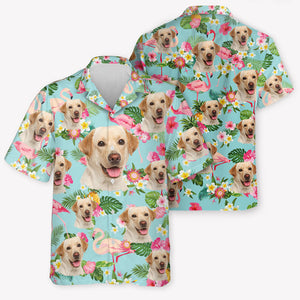 Tropical Hawaiian Pattern, Beach Shirt, Personalized Hawaiian Shirt, Custom Photo