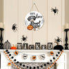 Halloween Decorations Wood Sign, Hey Boo Dachshund Pumkin Circle Door Sign, Halloween Themed Wooden Hanging Sign
