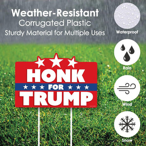 Honk for Trump Yard Sign, Home Decoration For Trump Fans, Election 2024