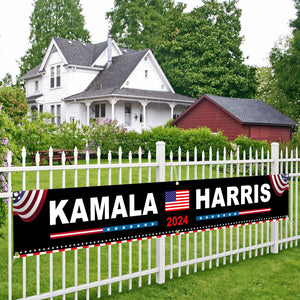 Kamala Harris for the People President Banner, Black Banner Gift For Kamala Harris Supporters, Election 2024