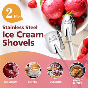 Consider His And Hers Ice Cream Spoons, Perfect For Anniversaries, Birthdays Gifts, Valentine's Day Gifts, Gift For Couple.