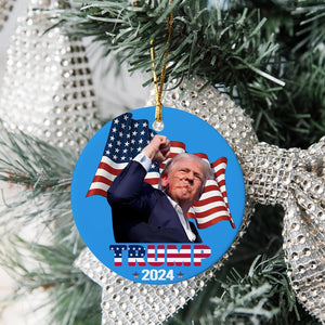 Trump Shot Ornament, Trump Assassination, Christmas Ornament, Election 2024