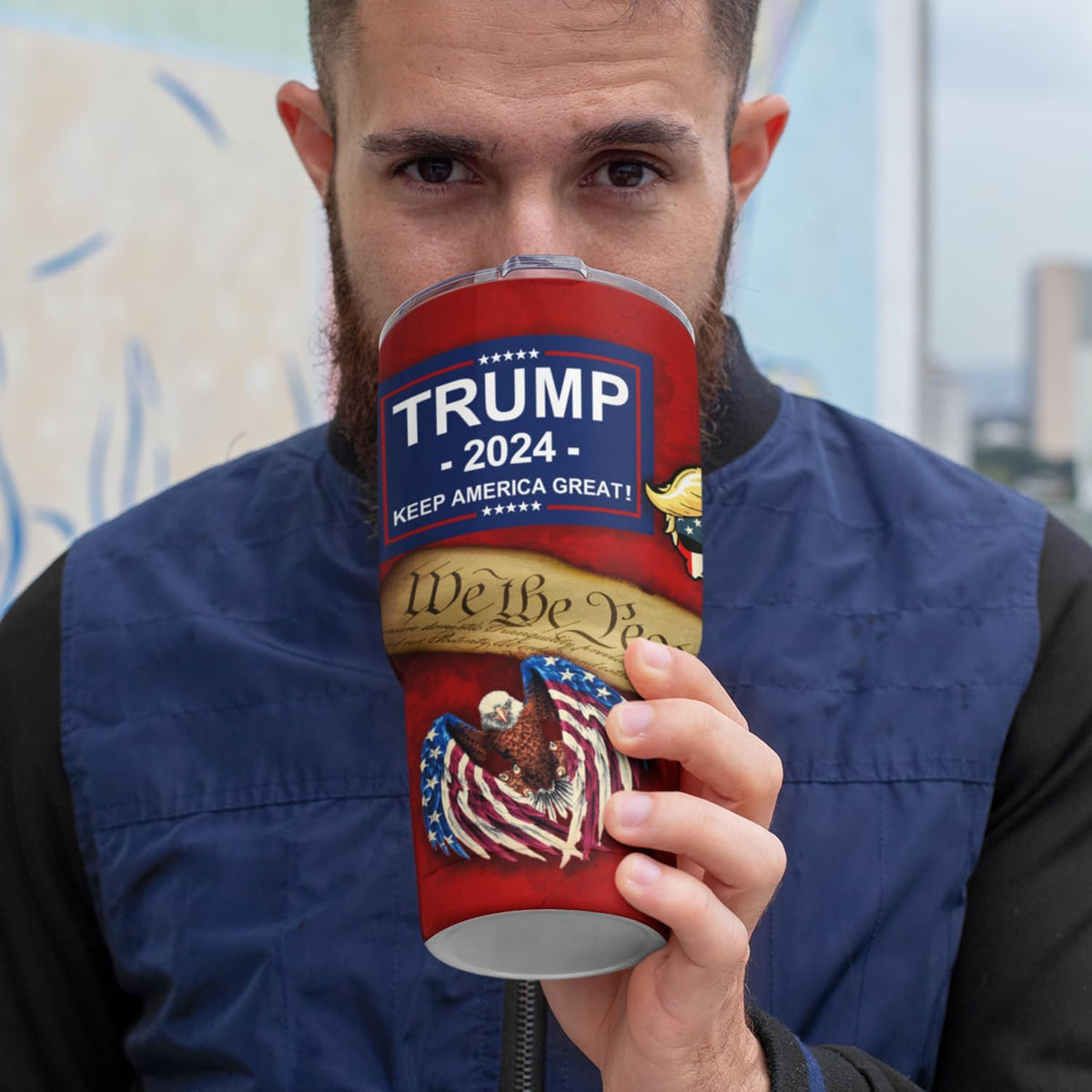 American Flag Tumbler 2024, Gift For Trump Supporters, Election 2024