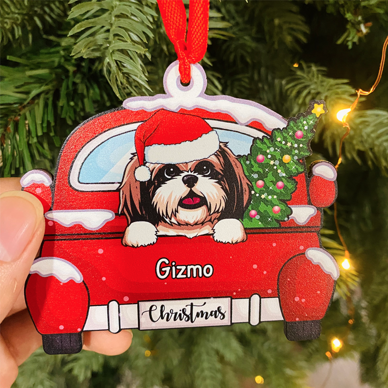Personalized Christmas and Dogs, Christmas Shaped Ornament, Custom Gift for Dog Lovers
