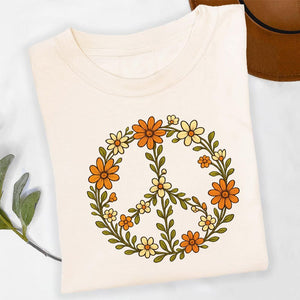 Vintage Peace Sign Flower Shirt – Retro Hippie Boho Tee Sweatshirt