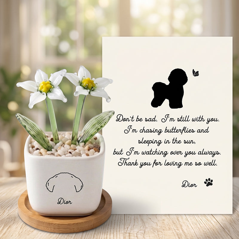 Personalized Dog Loss Gifts, "Forever In My Heart" Planter, Pet Memorial, Custom Design & Birth Month Flower