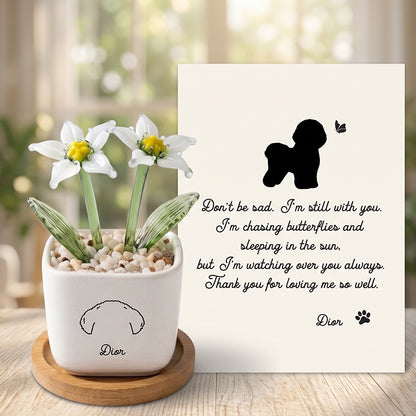 Personalized Dog Loss Gifts, "Forever In My Heart" Planter, Pet Memorial, Custom Design & Birth Month Flower