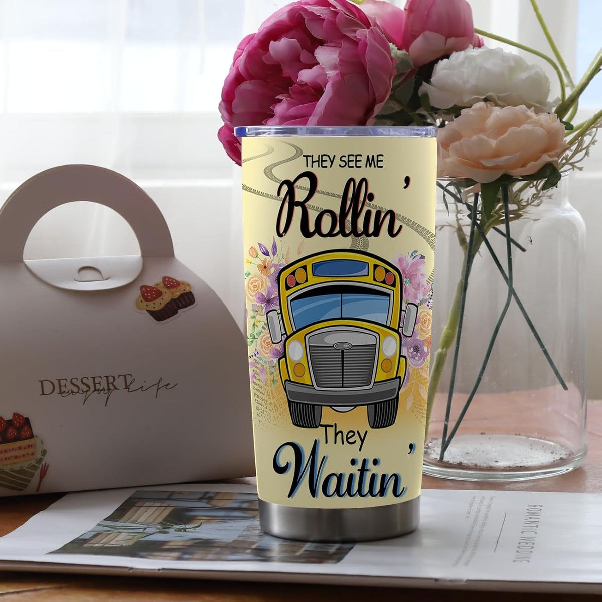 School Bus Driver  Tumbler, Bus Driver Appreciation Gifts, 20Oz Stainless Steel Tumbler School Bus