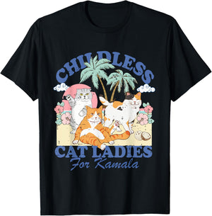 Childless Cat Lady for Kamala Harris, Funny Cat T Shirt, Election 2024