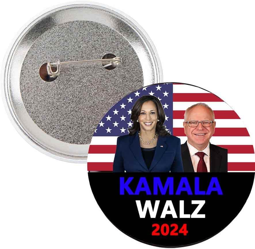 Harris Walz 2024 Kamala Harris Tim Walz Pins and Button, President Pins, Election 2024