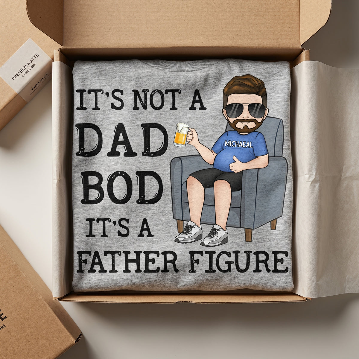 It's Not Dad Bod It's Father Figure, Personalized Father's Day Shirt, Custom Gifts For Dad