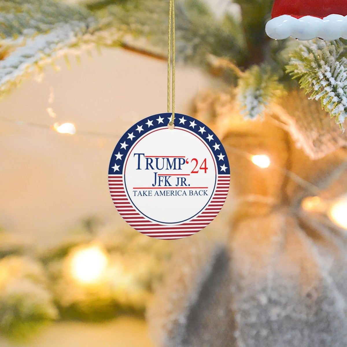 Trump-Jfk-Jr'24 Take America Back Christmas Ornaments, Election 2024