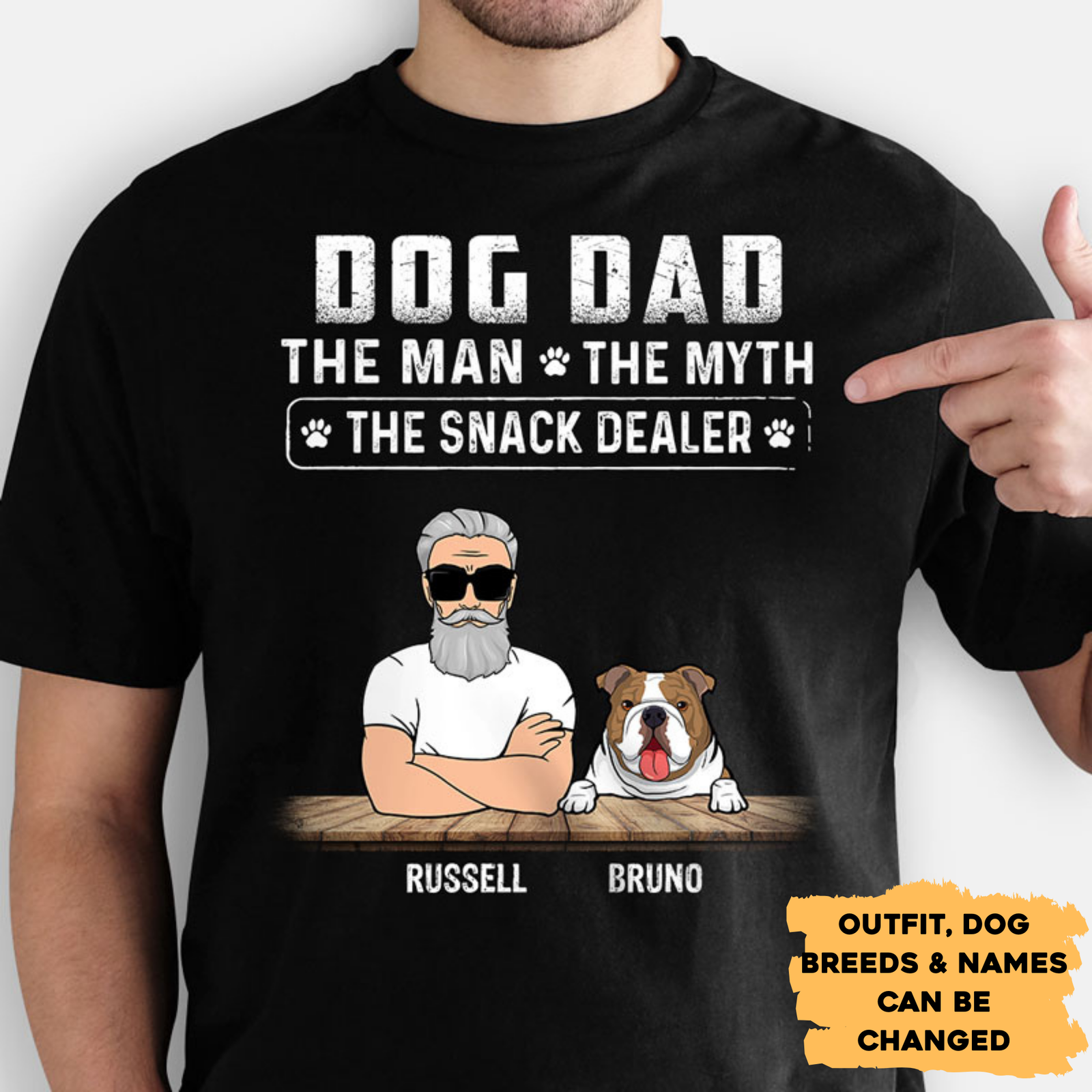 The Man The Myth The Snack Dealer, Personalized Shirt, Custom Gifts For Dog Dad