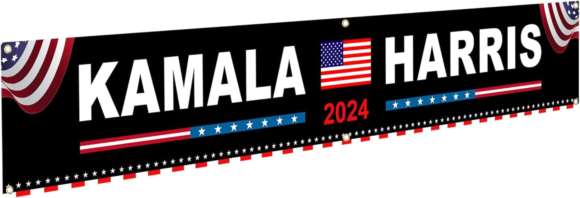 Kamala Harris for the People President Banner, Black Banner Gift For Kamala Harris Supporters, Election 2024