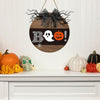 Halloween Decorations Wood Sign, Boo! Circle Door Sign, Halloween Themed Wooden Hanging Sign