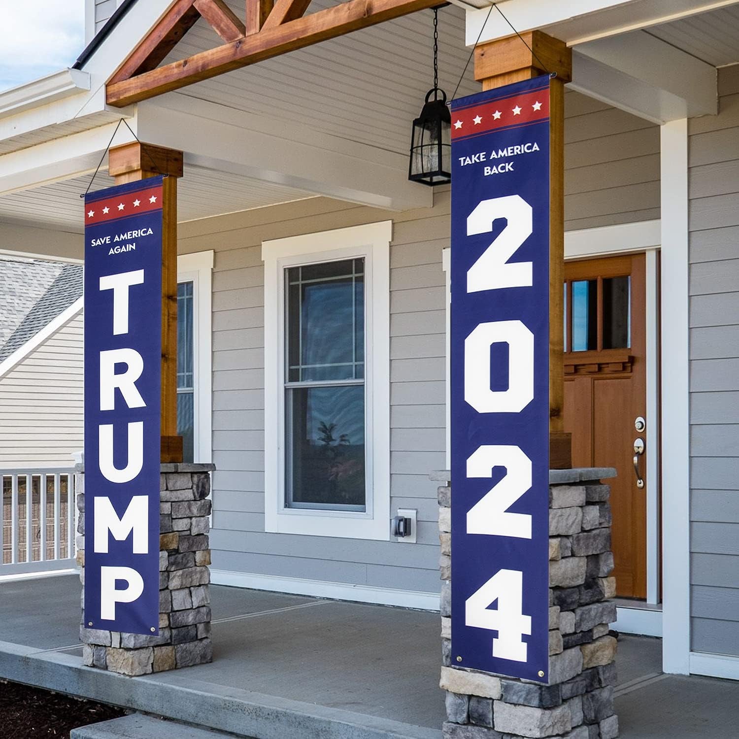 Trump 2024 Take America Back and Save America Again Porch Signs, Banners Outdoor, Gift For Trump Fans