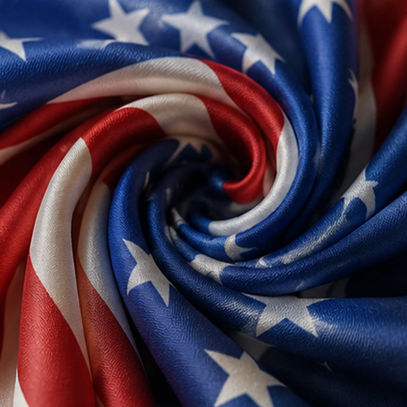 USA 250th Anniversary Silk Bandana (1776-2026), Vintage American Flag Stars & Stripes Scarf