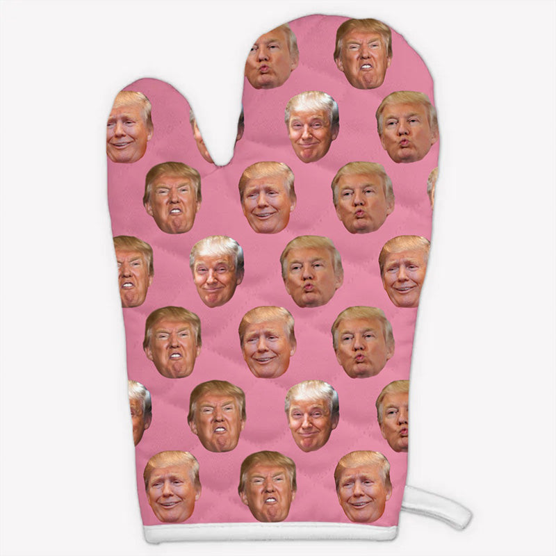 Custom Funny Trump Face Oven Mitts, Personalized Oven Mitt, Birthday Gift, Gift For Trump Supporters, Election 2024