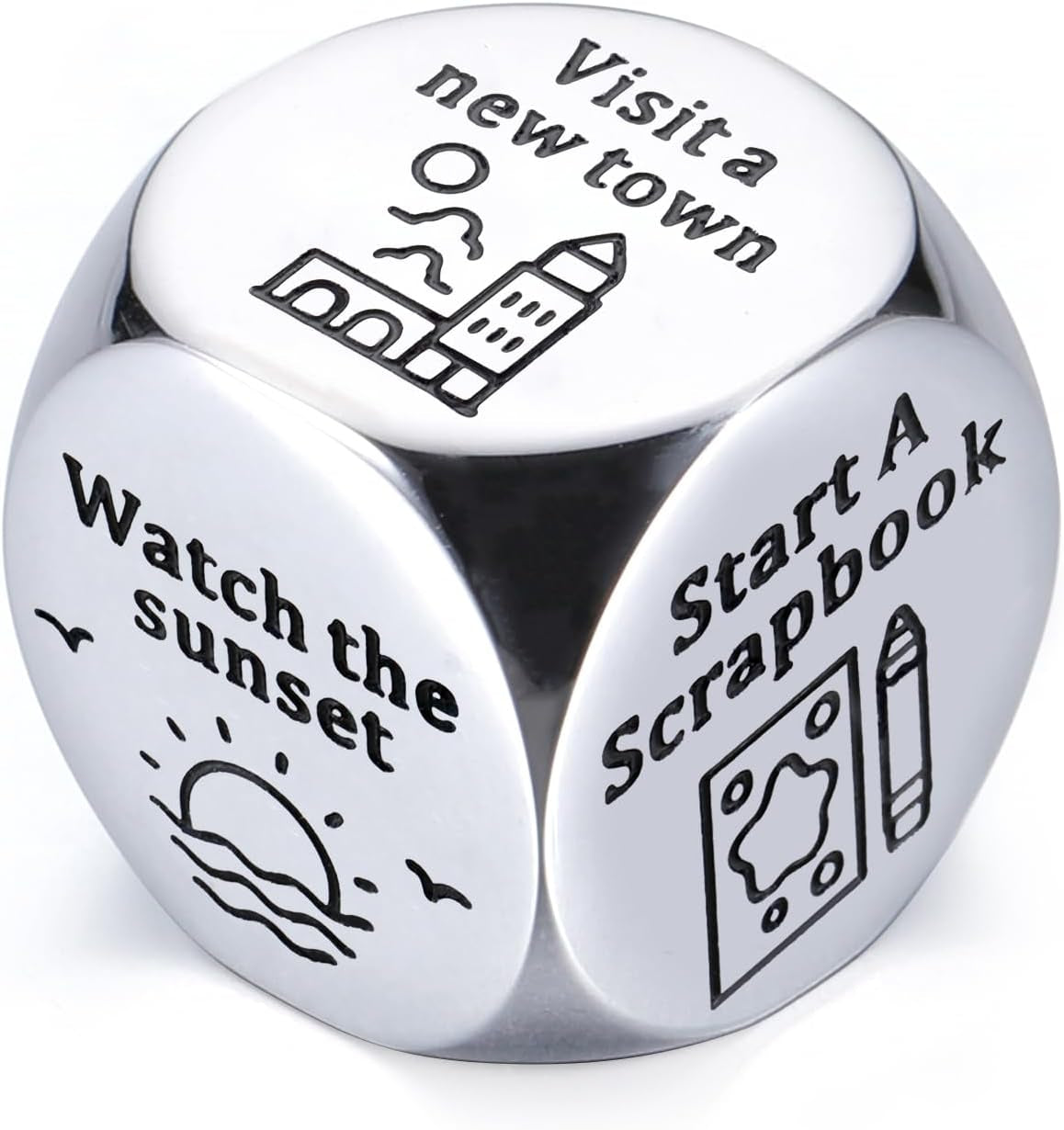Night Dice for Couples: Engraved Steel Takeout Dice – Fun Gifts for Her, Ideal for Choosing Dinner Options, Gift For Couple