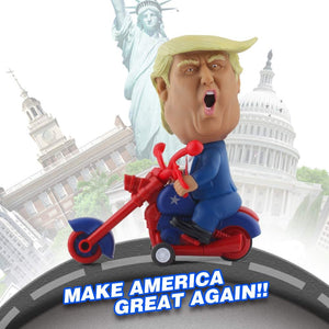 Donald Trump Riding Motorcycle Toy Figure, Gift for Trump Fans, Election 2024