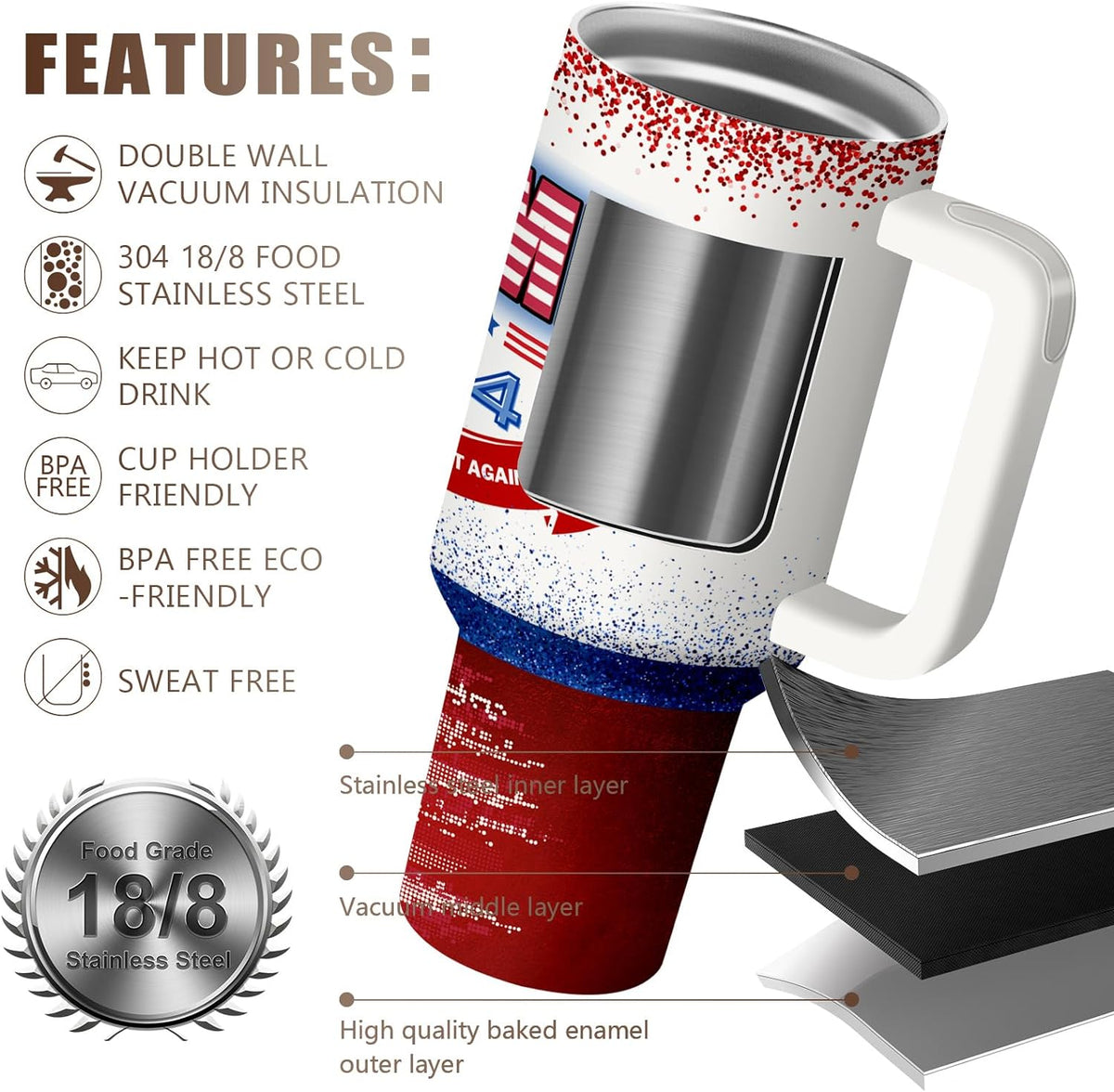 Make America Great Again Tumbler, Gift For Trump Supporter, Election 2024