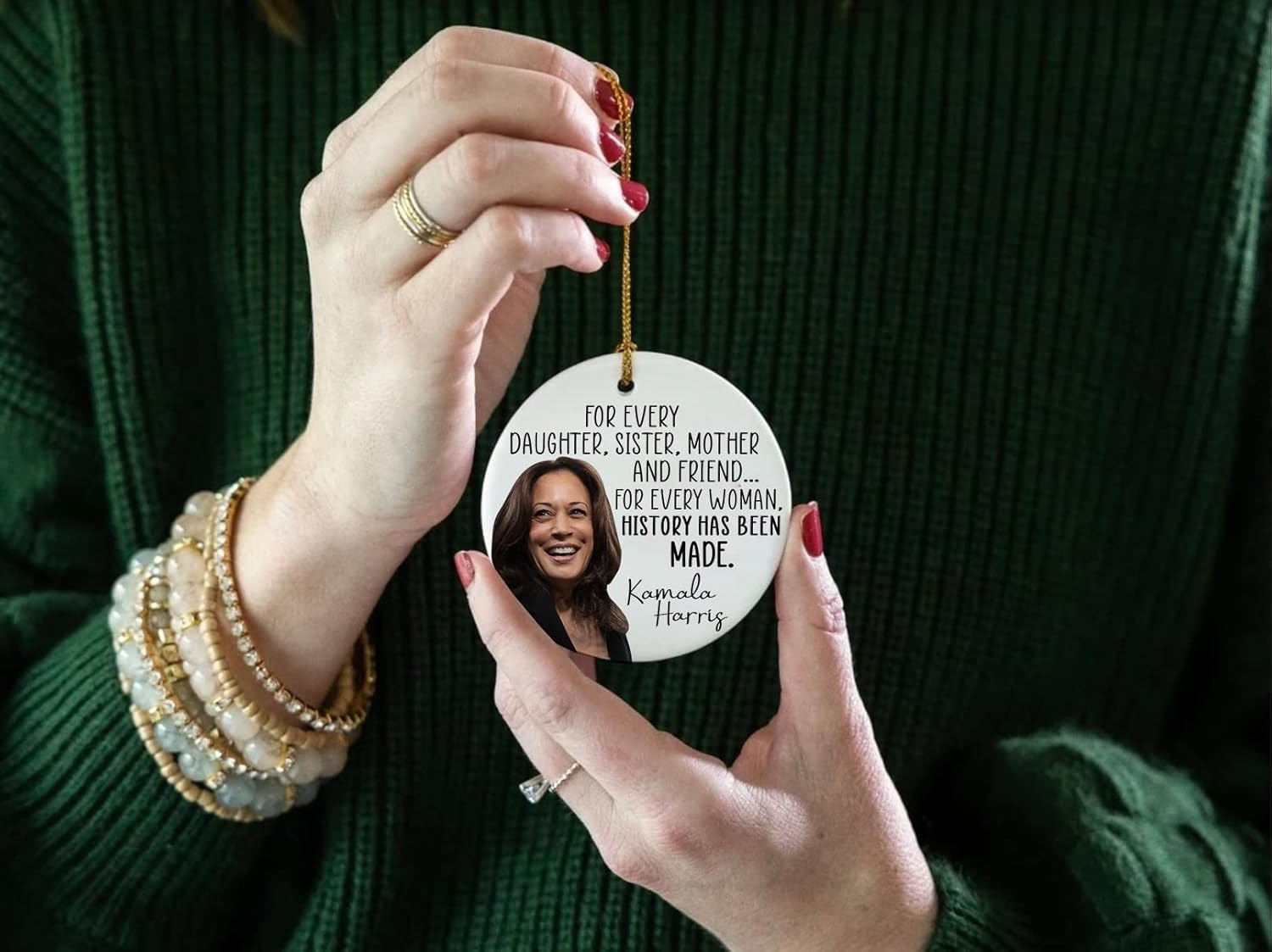 Kamala Harris 2024 Ornament, History Has Been Meet Ornament, Personalized Ornaments, Kamala Ornaments, Election 2024