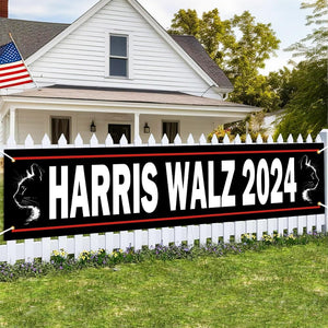 Cat For Harris Walz 2024 Banner, Gift For Kamala Harris Supporters, Election 2024